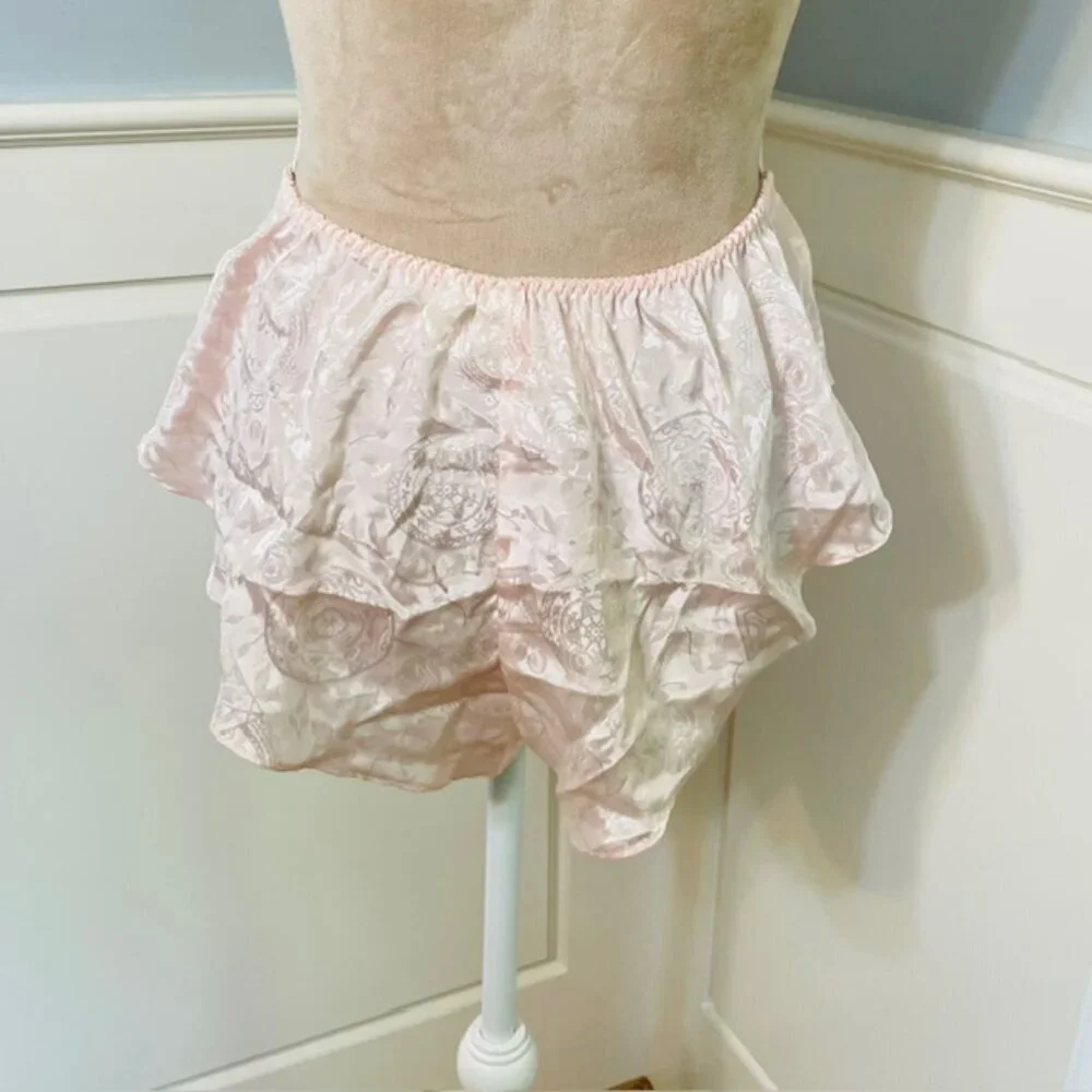 Victoria's Secret Gold Label Vintage Satin Jacquard Lace Pajama Set Med - Picture 10 of 11